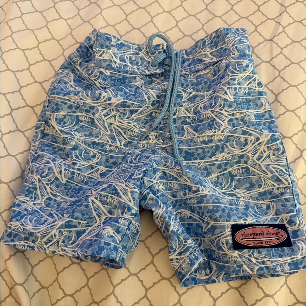 Vineyard Vines Blue Patterned Swim Trunks